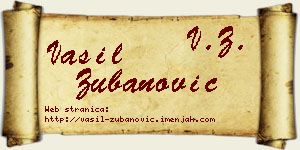 Vasil Zubanović vizit kartica
